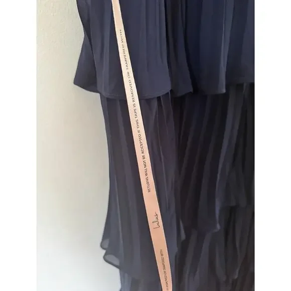 NWT Lulus Always Remarkable Navy Pleated Off the Shoulder Maxi Dress Size 1X - Picture 7 of 9